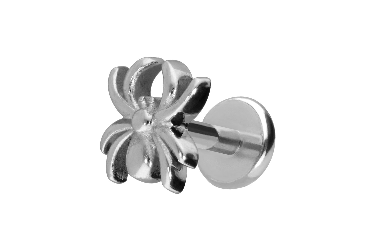 Titan Labret Piercing mit Push Fit SPINNE